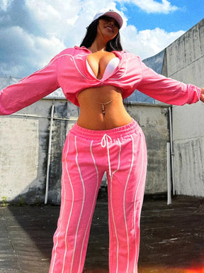 Conjunto Sporty Chic Pink Stripe